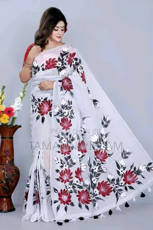 Photo - Hand Print Half Silk Sharee