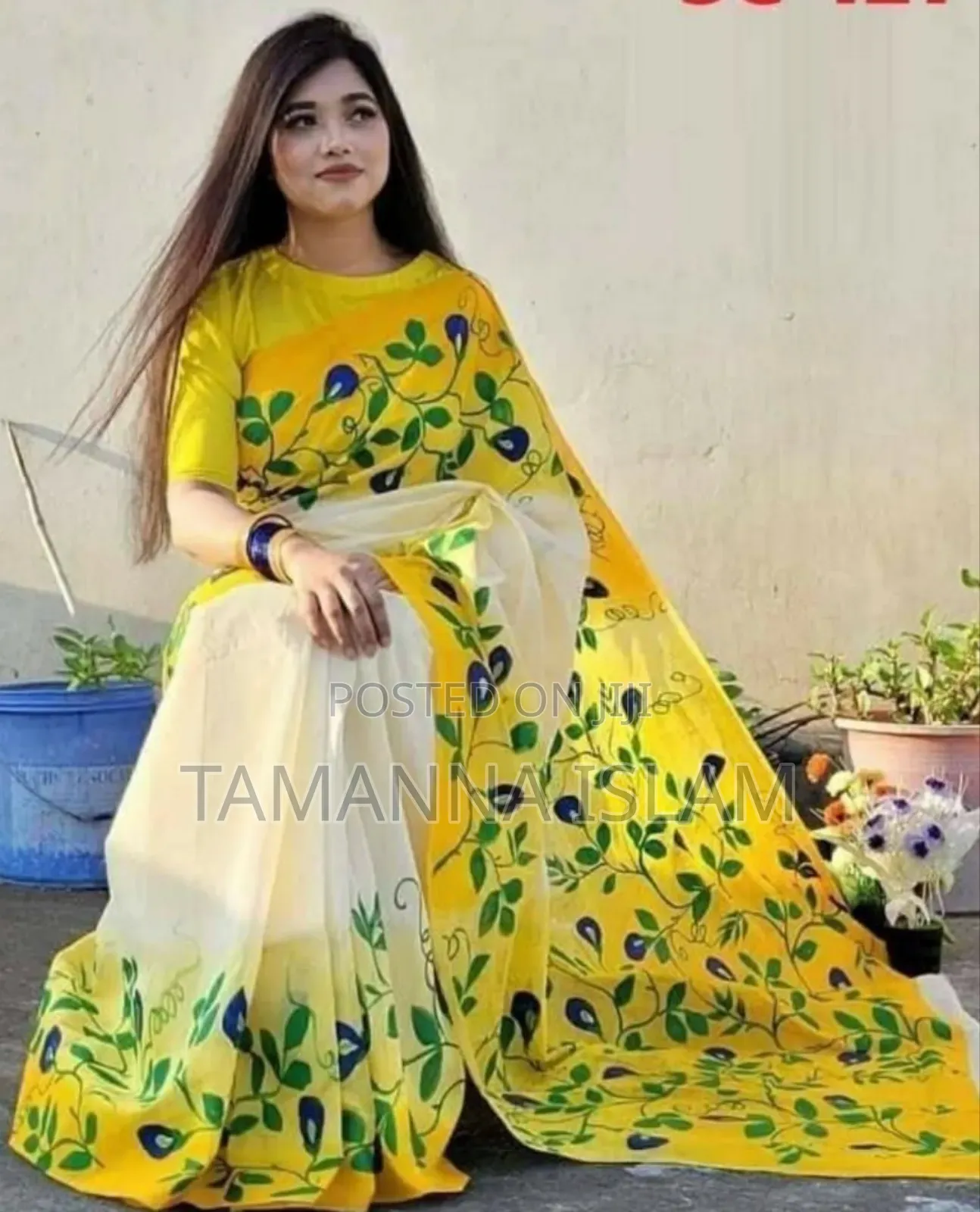 Hand Print Half Silk Sharee