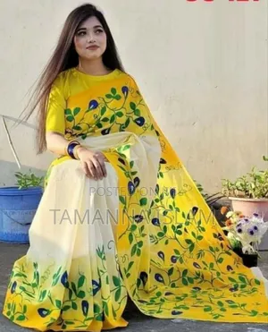 Hand Print Half Silk Sharee