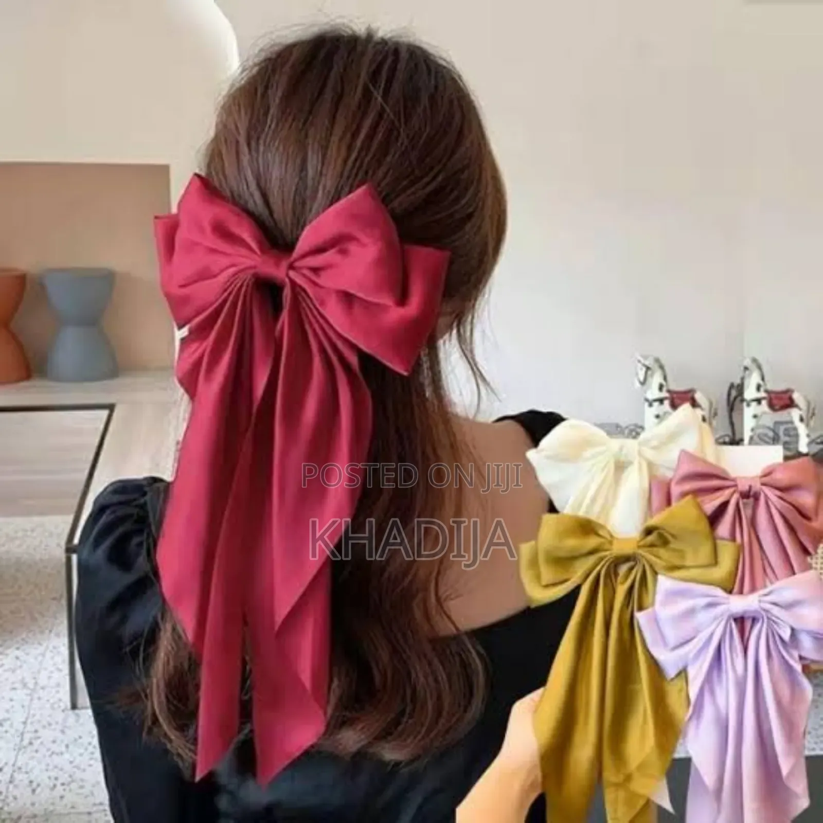 Cute Korean Long Hair Bow Tie