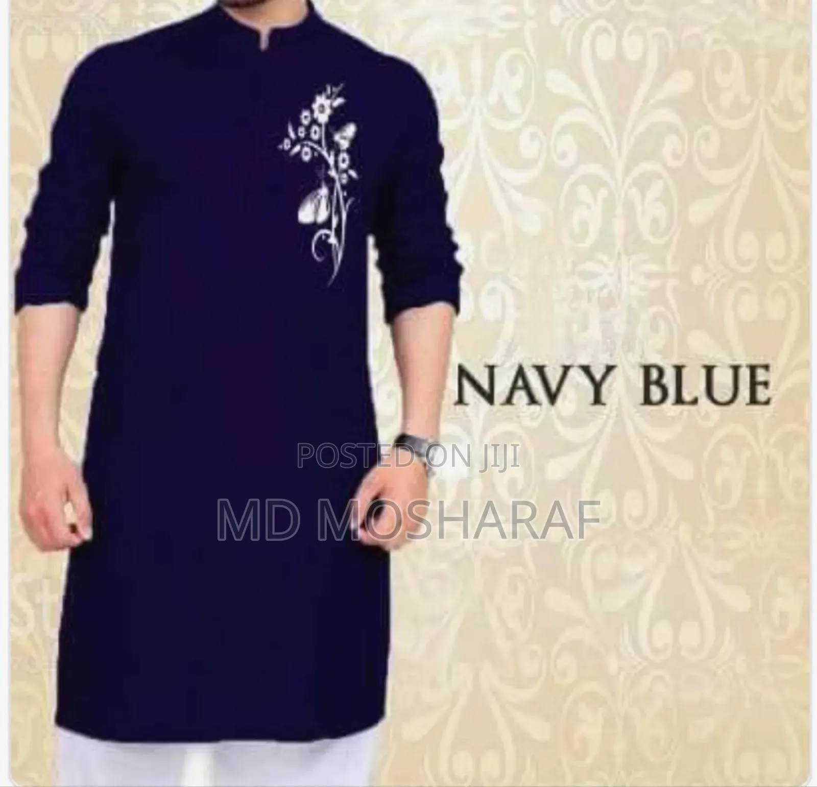 Printed Linen Semi-Long Panjabi Product Type: Panjabi