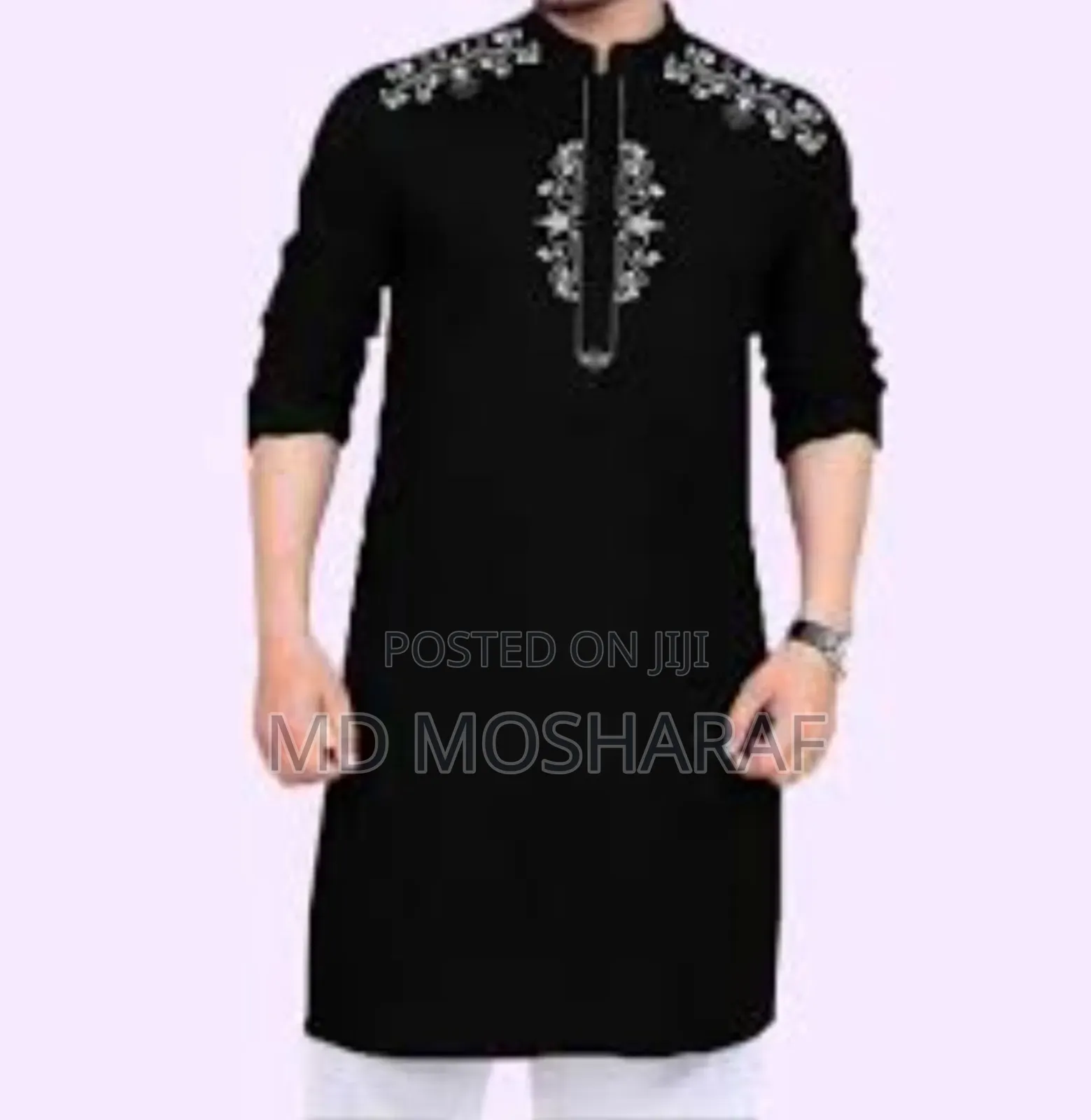 Printed Linen Semi-Long Panjabi Product Type: Panjabi