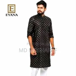 Printed Linen Semi-Long Panjabi Product Type: Panjabi