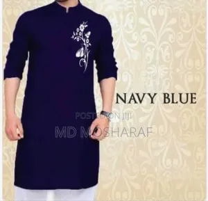 Printed Linen Semi-Long Panjabi Product Type: Panjabi