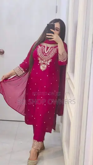 Cotton Embroidery Three Piece