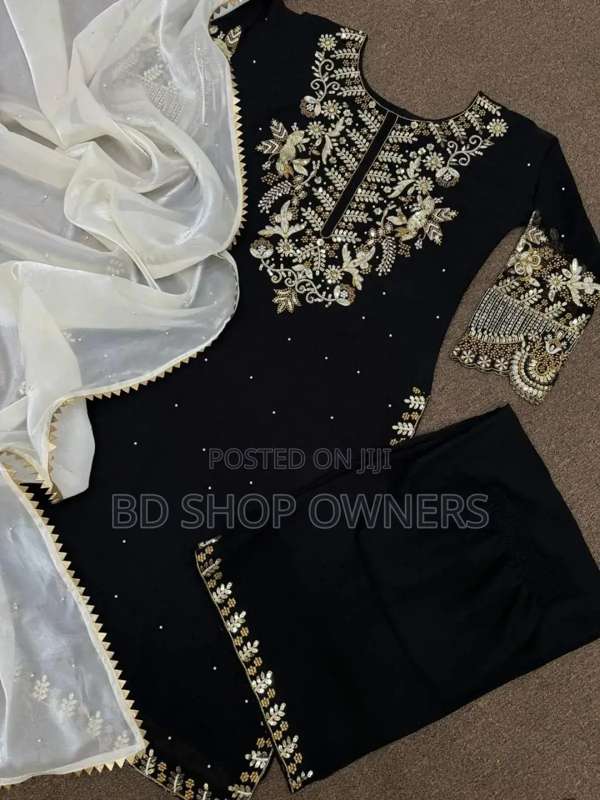 Cotton Embroidery Three Piece