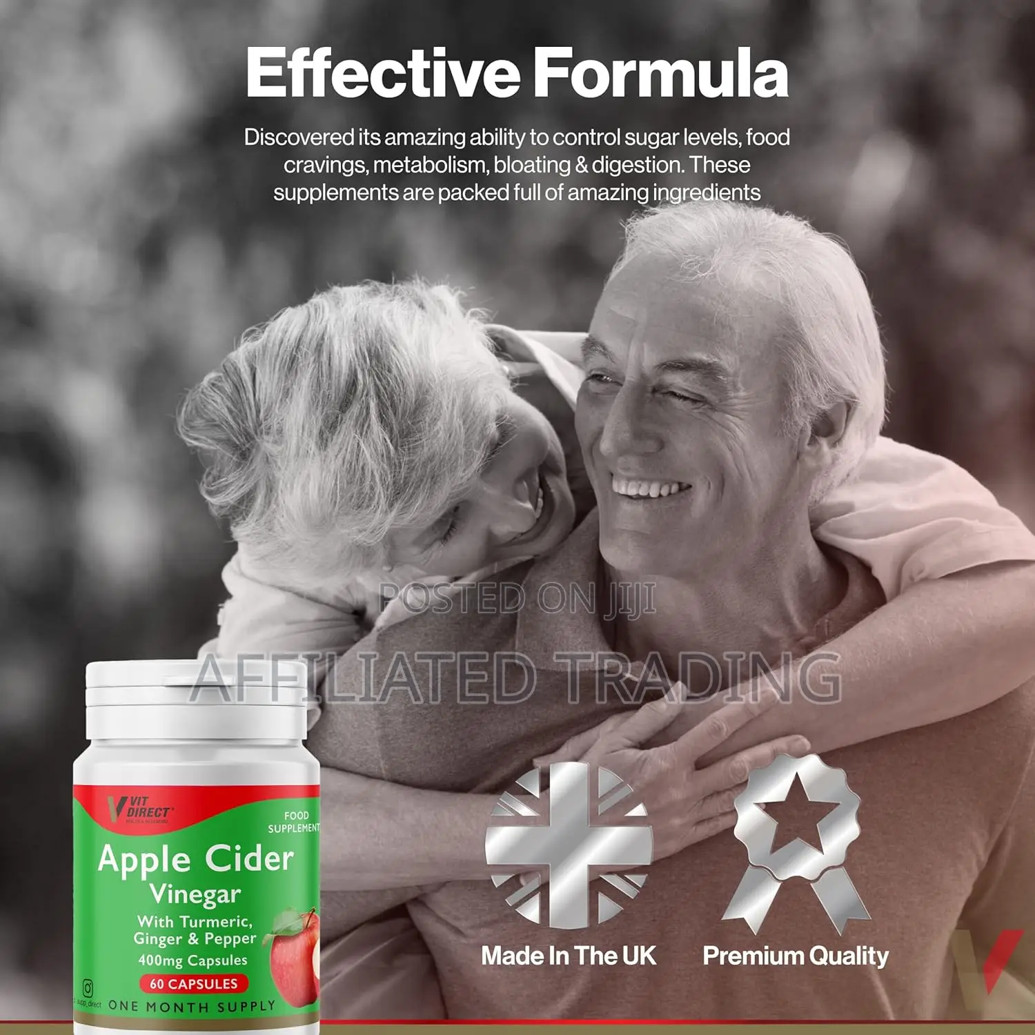 Apple Cider Vinegar (Turmeric, Ginger Pepper) 400mg Capsules