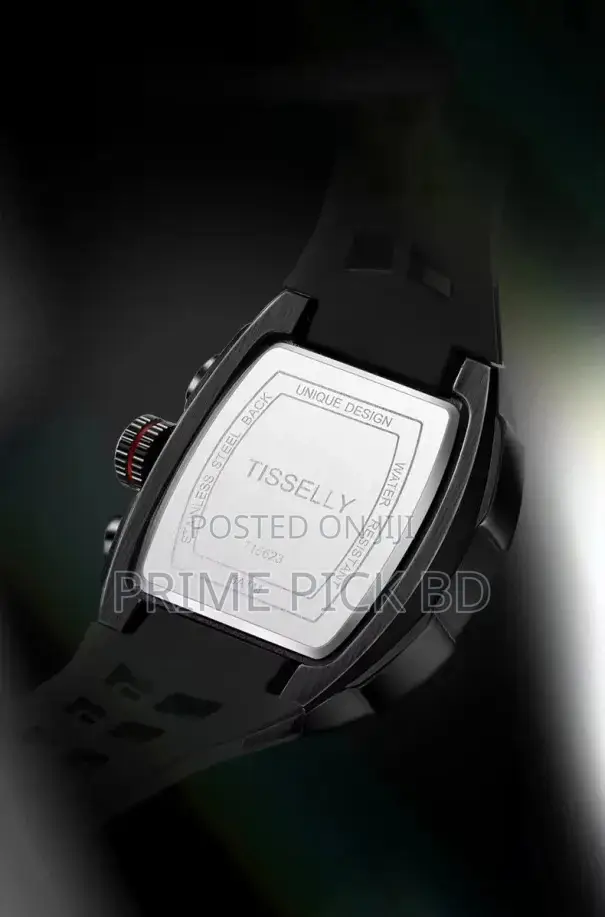 Tisselly Model 6623 - Waterproof Tonneau Quartz Watch