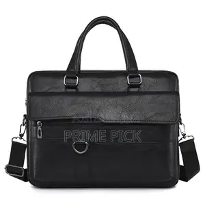 Photo - Amsburg Laptop Leather Bag(Black, Chocolate)