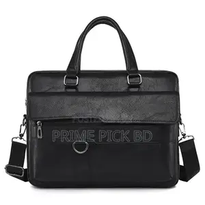 Amsburg Laptop Leather Bag(Black, Chocolate)