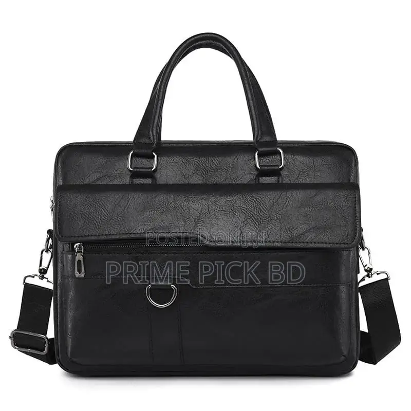 Amsburg Laptop Leather Bag(Black, Chocolate)