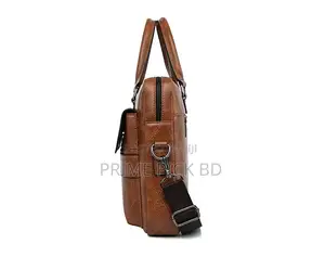Amsburg Laptop Leather Bag(Black, Chocolate)