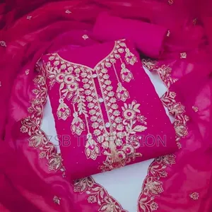 Photo -  Embroidery Stone Work Georgette Kameez Set