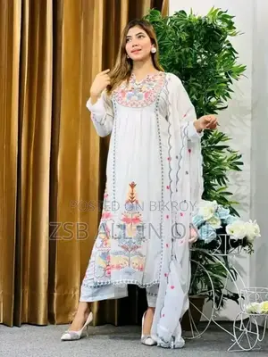 এমব্রয়ডারি জর্জেট কামিজ সেট ফ্যাশনেবল মার্জিত ডিজাইন