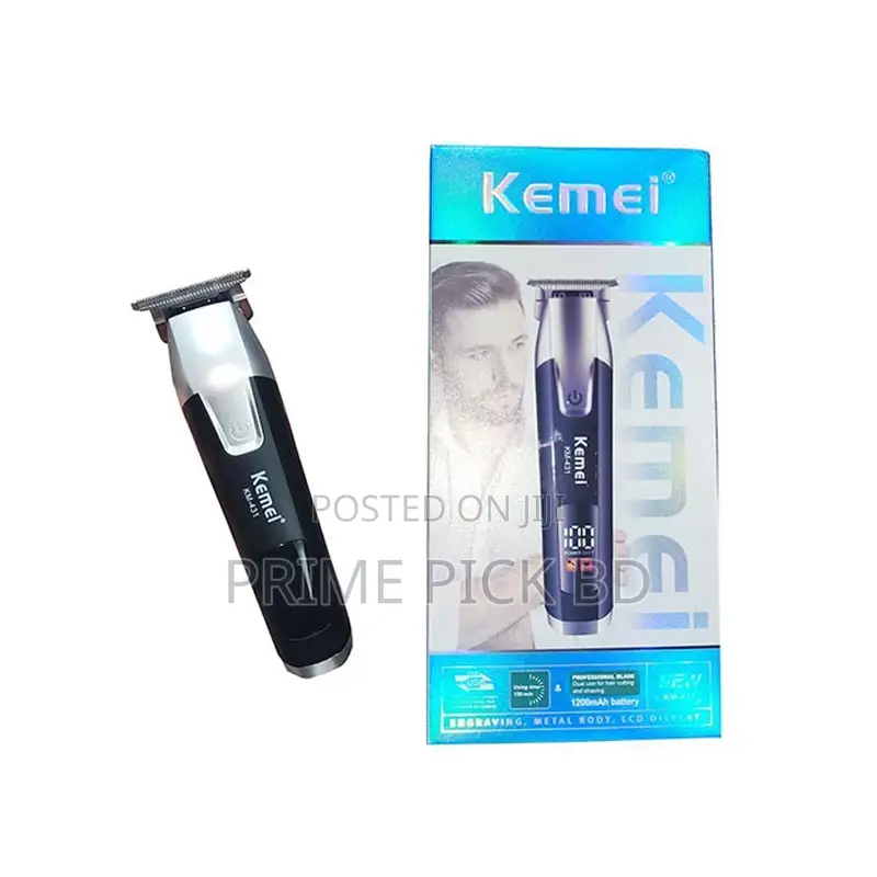 Kemei Km431 Rechargeable LCD Screen Professional Hairtrimmer