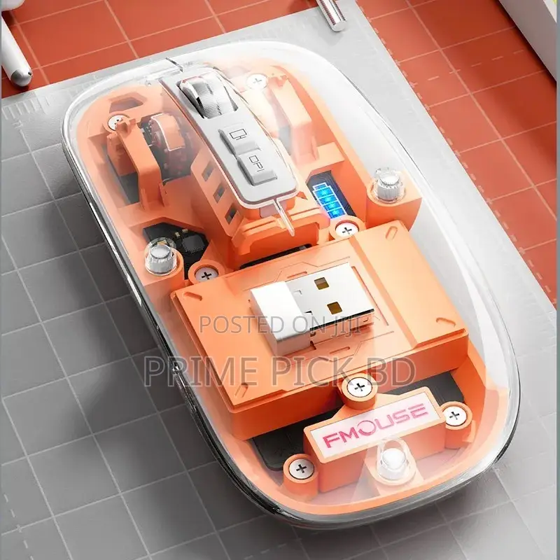 Rechargeable Wireless Mouse – Ergonomic Transparent Design