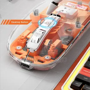 Rechargeable Wireless Mouse – Ergonomic Transparent Design