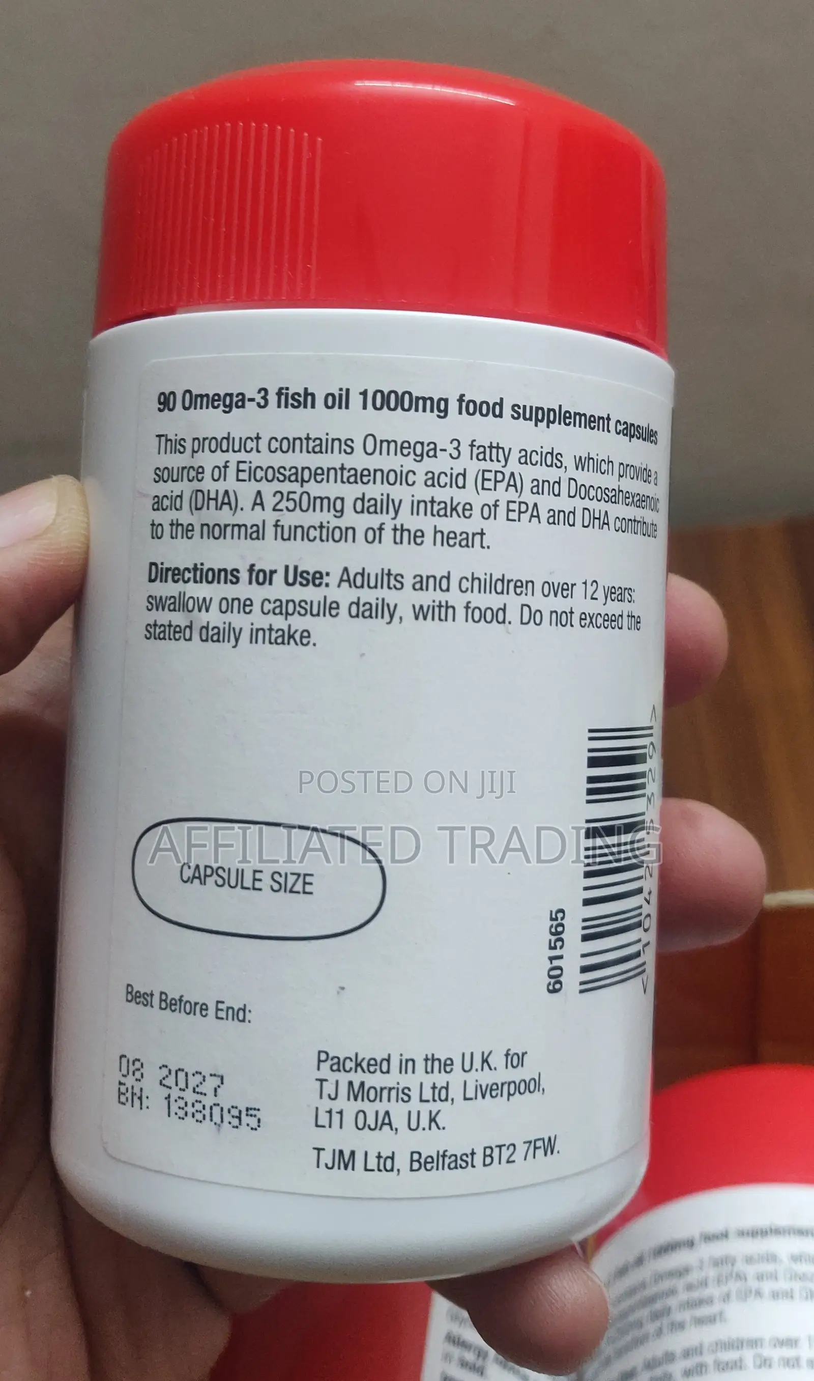 High Strength Omega 3 Fish Oil: 90 Capsules One a Day