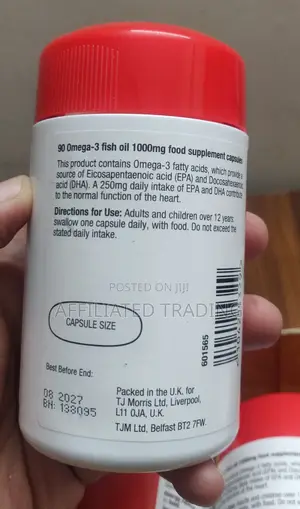 High Strength Omega 3 Fish Oil: 90 Capsules One a Day