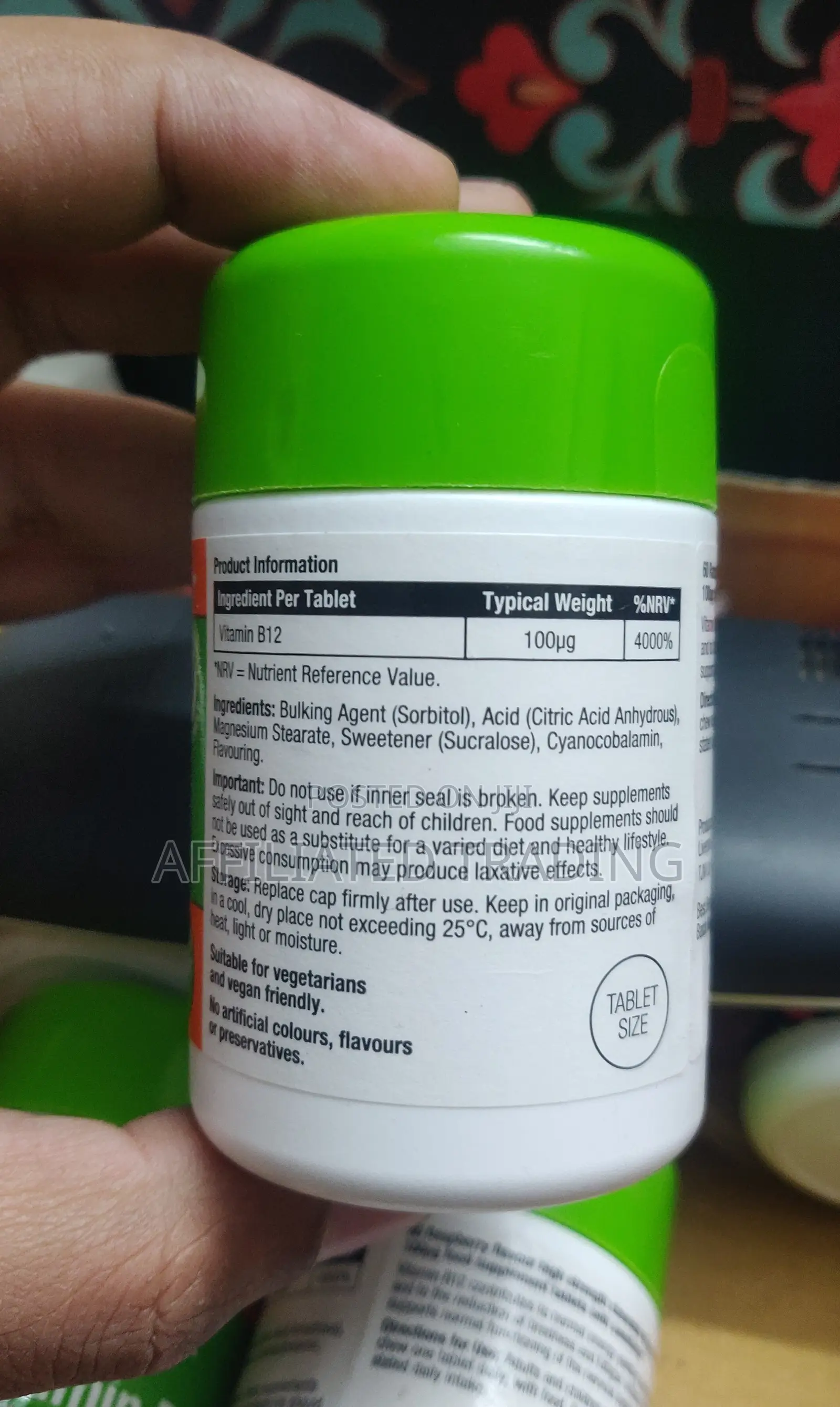Vitamin B12 Chewable Tablets 60s - Raspberry Flavor