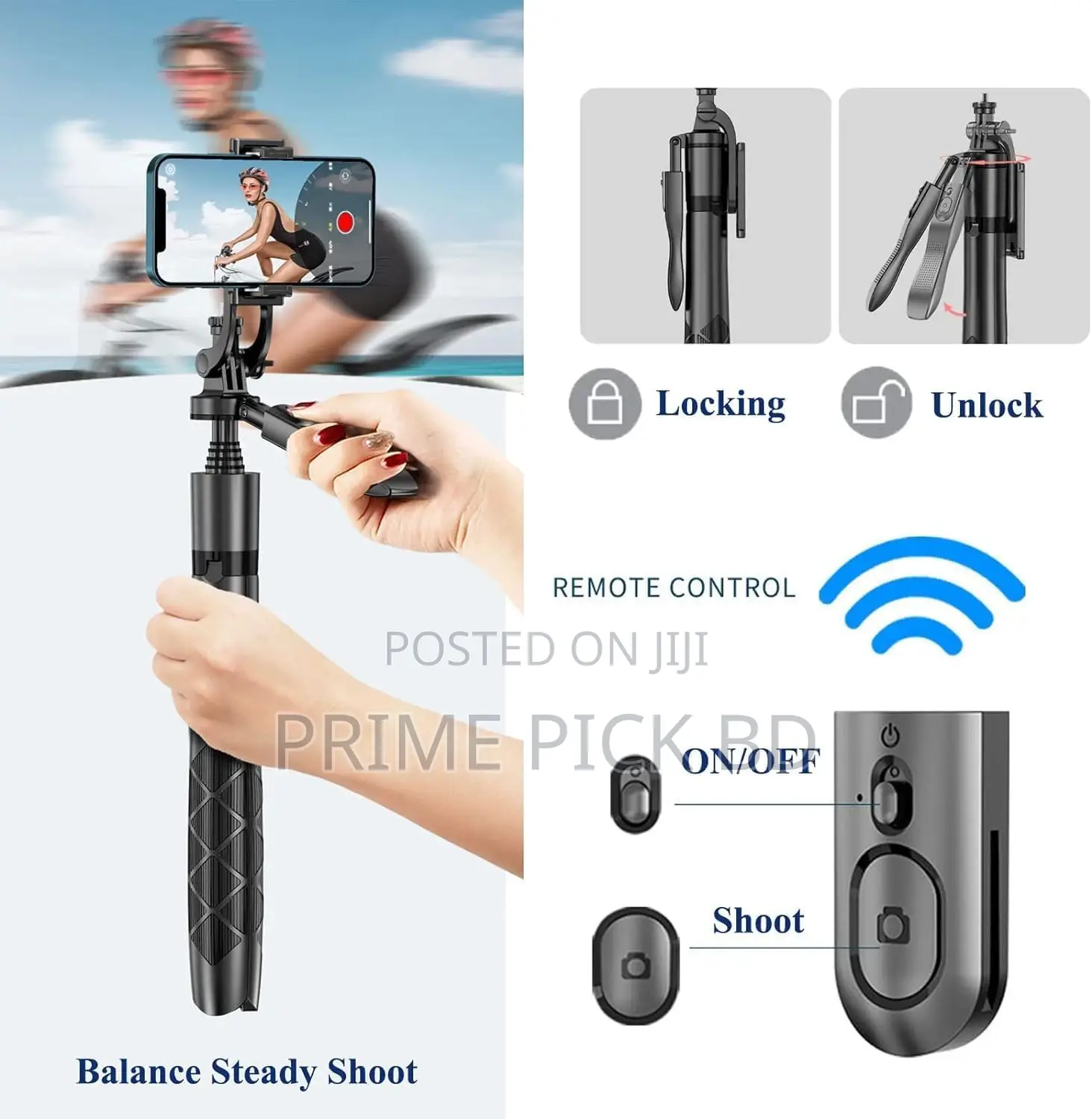 Premium Handheld Stabilizing Selfie Stick Tripod – 5ft