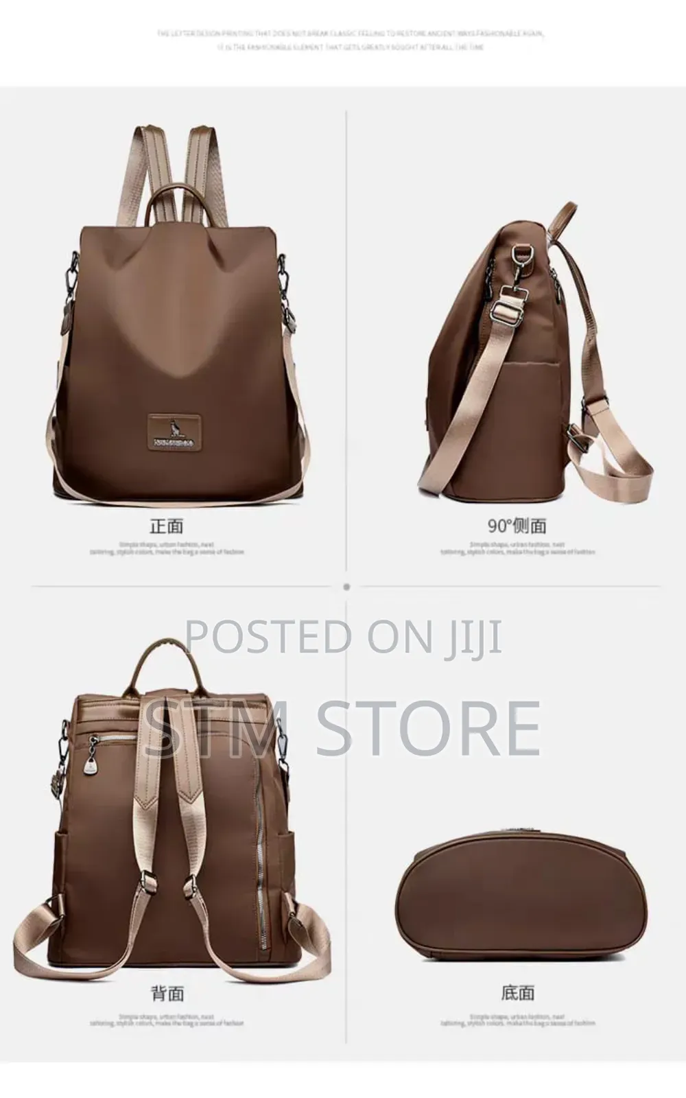 New Texture Oxford Cloth Women’S Backpack(Black)