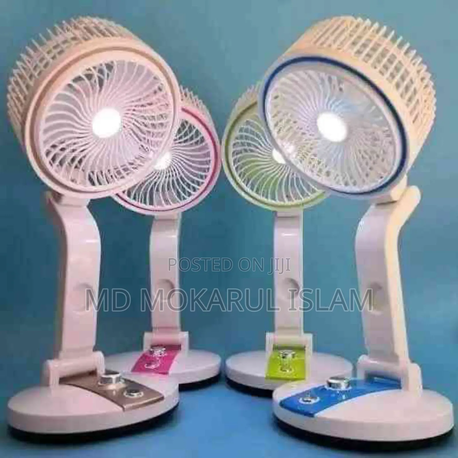 Lr Fan (Adjustable Rechargeable Folding Fan With Led Light)