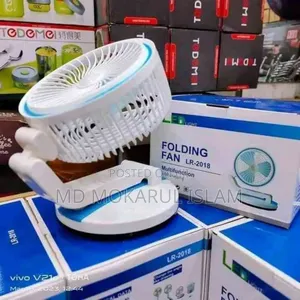 Lr Fan (Adjustable Rechargeable Folding Fan With Led Light)