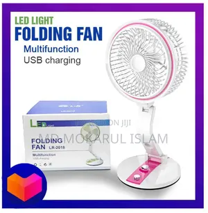 Lr Fan (Adjustable Rechargeable Folding Fan With Led Light)