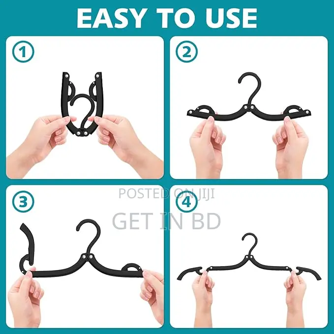 6 PCS Portable Folding Clothes Hanger Creative Travel Easy