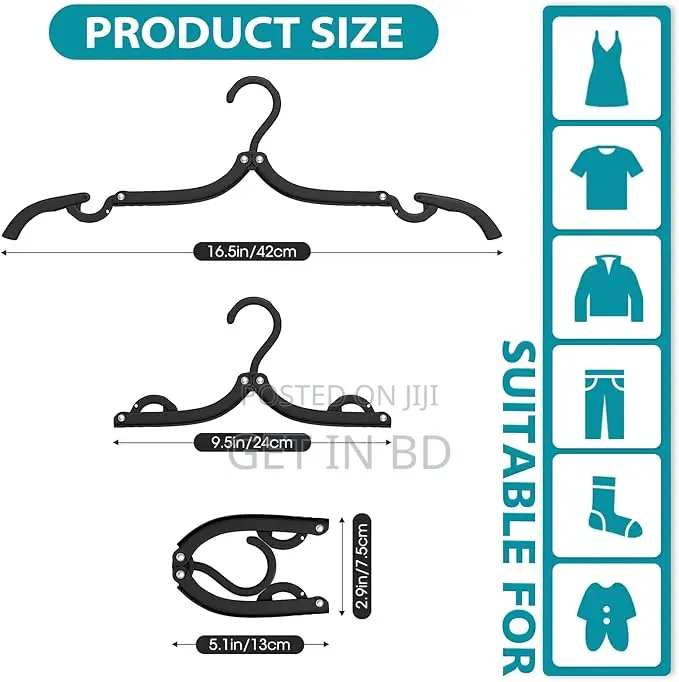 6 PCS Portable Folding Clothes Hanger Creative Travel Easy