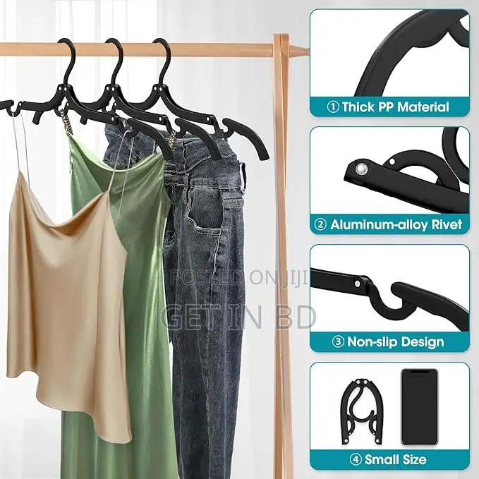 6 PCS Portable Folding Clothes Hanger Creative Travel Easy