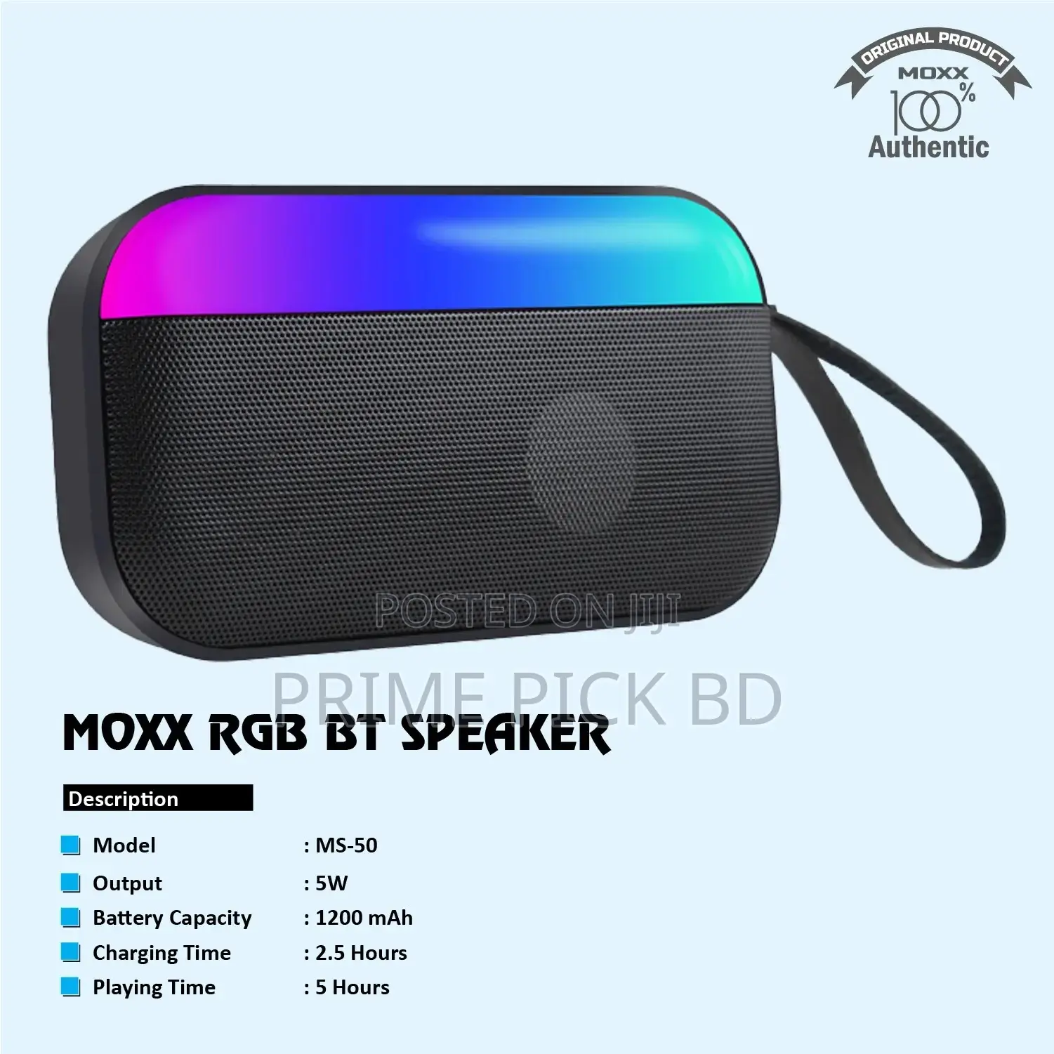 Moxx RGB Wireless Speaker With RGB Light