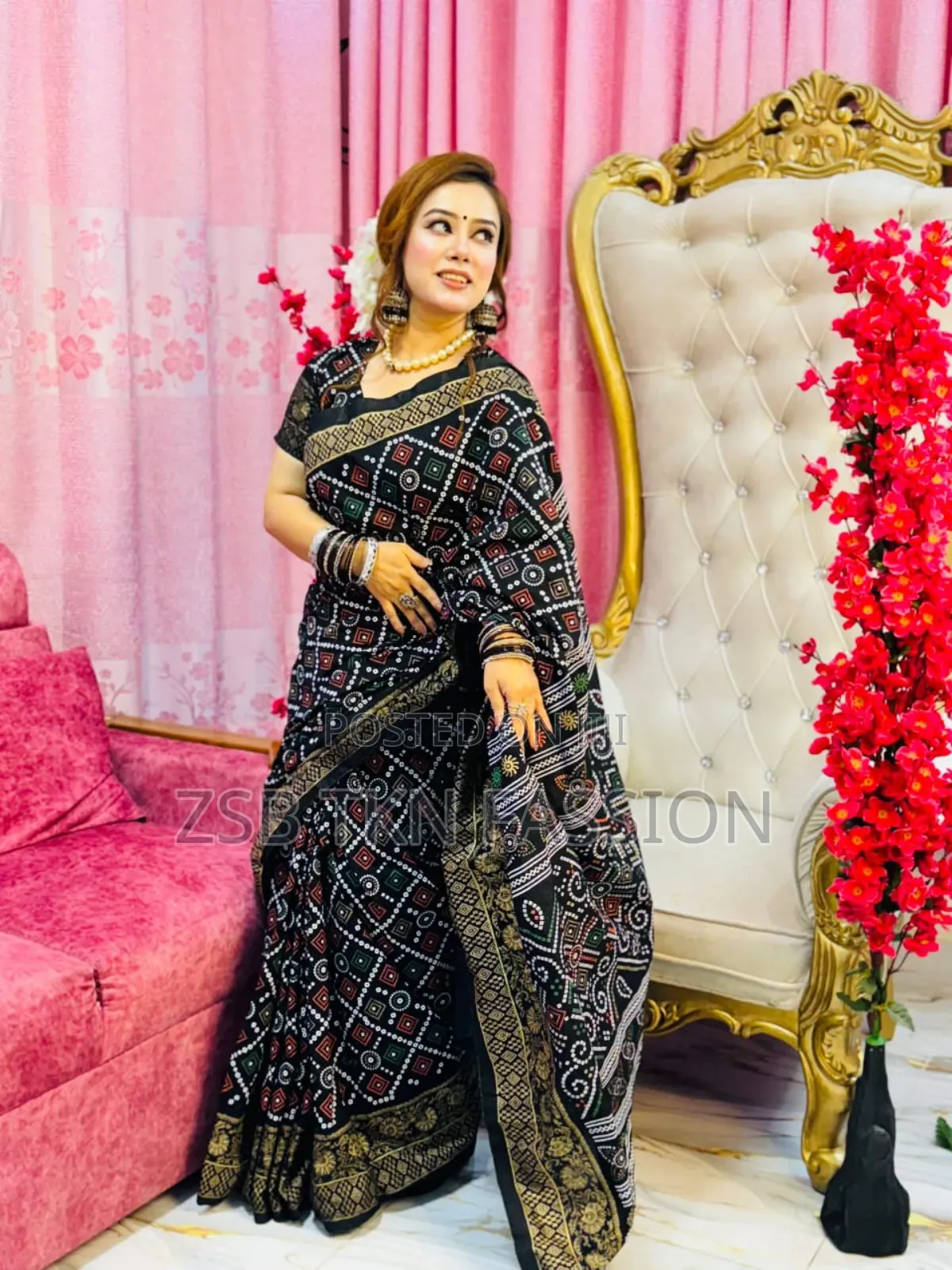  Dhupian Silk Sharee With Blaus Piece 