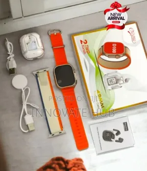 Okpu D100 Smartwatch With TWS Earbuds and 2 Strips