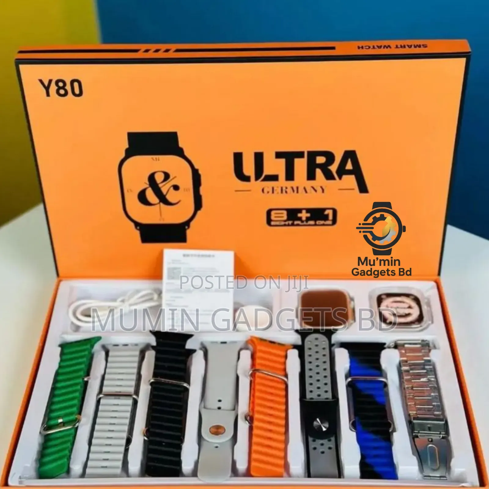 Y80 Ultra Smart Watch 8 in 1 Combo