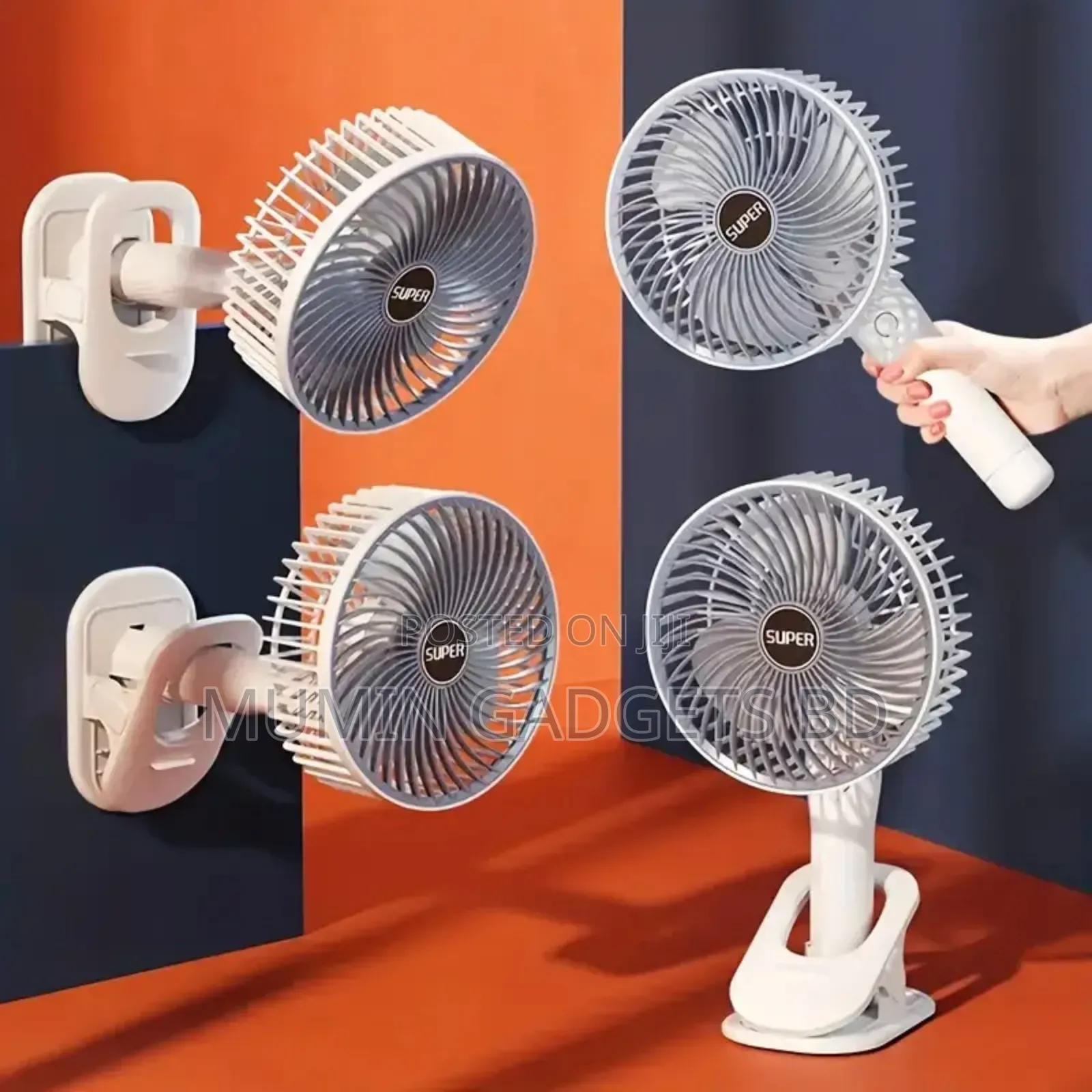 Rechargeable 3-in-1 Clip Fan – Portable, Adjustable