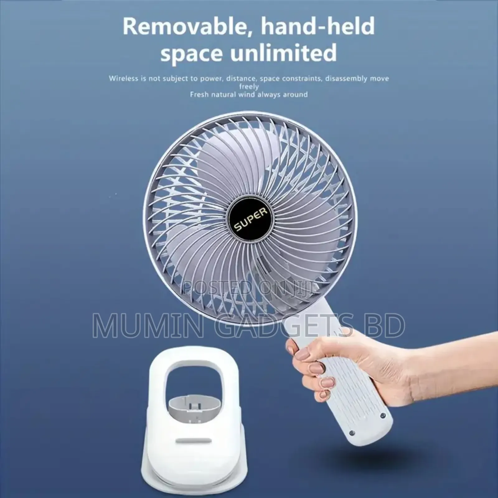Rechargeable 3-in-1 Clip Fan – Portable, Adjustable