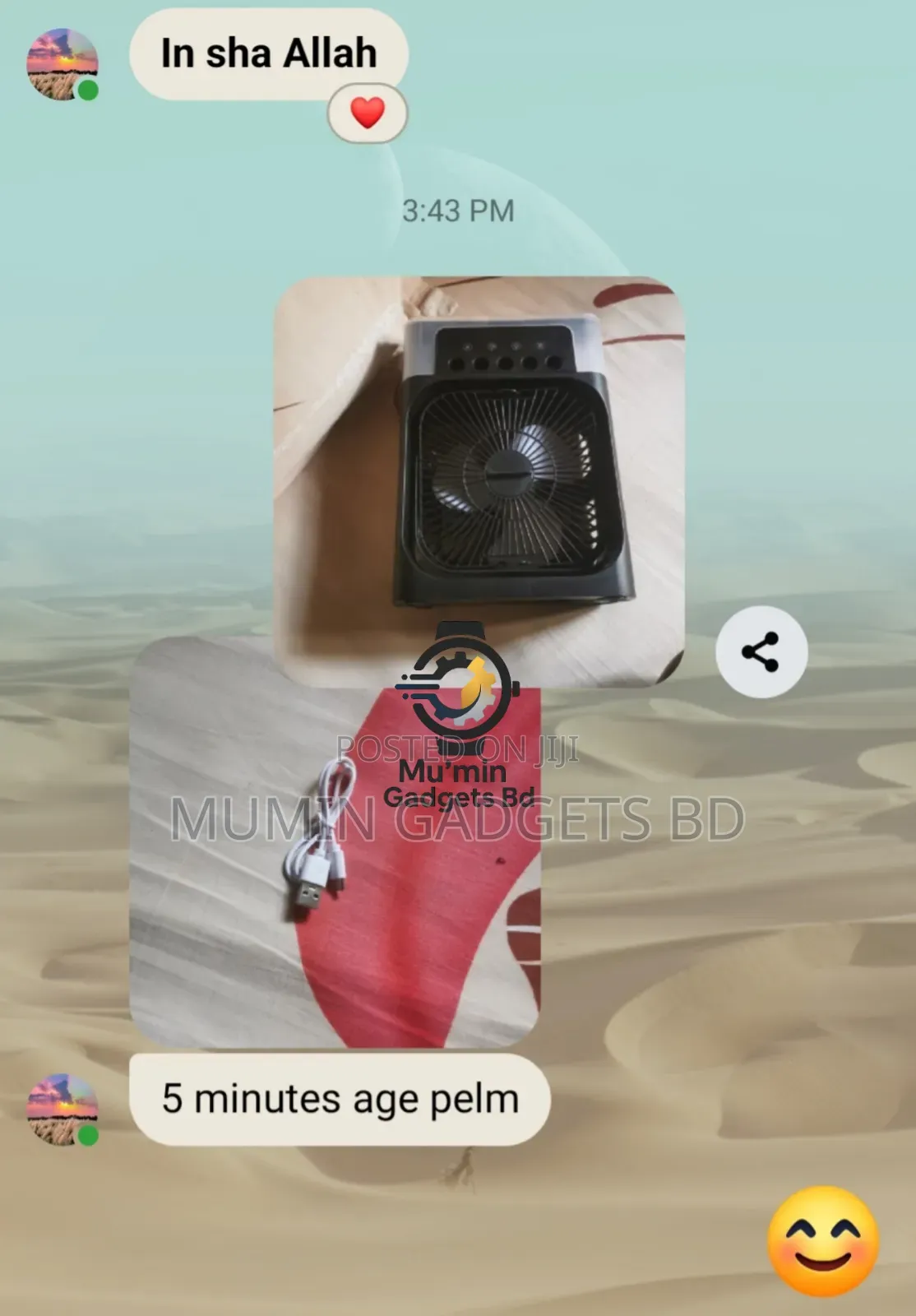 Portable Fan Usb Personal Air Cooler Mini Air Conditioner