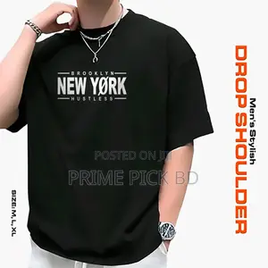 Photo - Men's Drop Shoulder T-Shirt - Premium 180 GSM Cotton