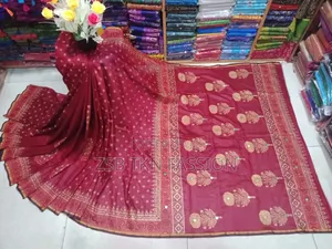 Block Printed Dhupian Silk Saree