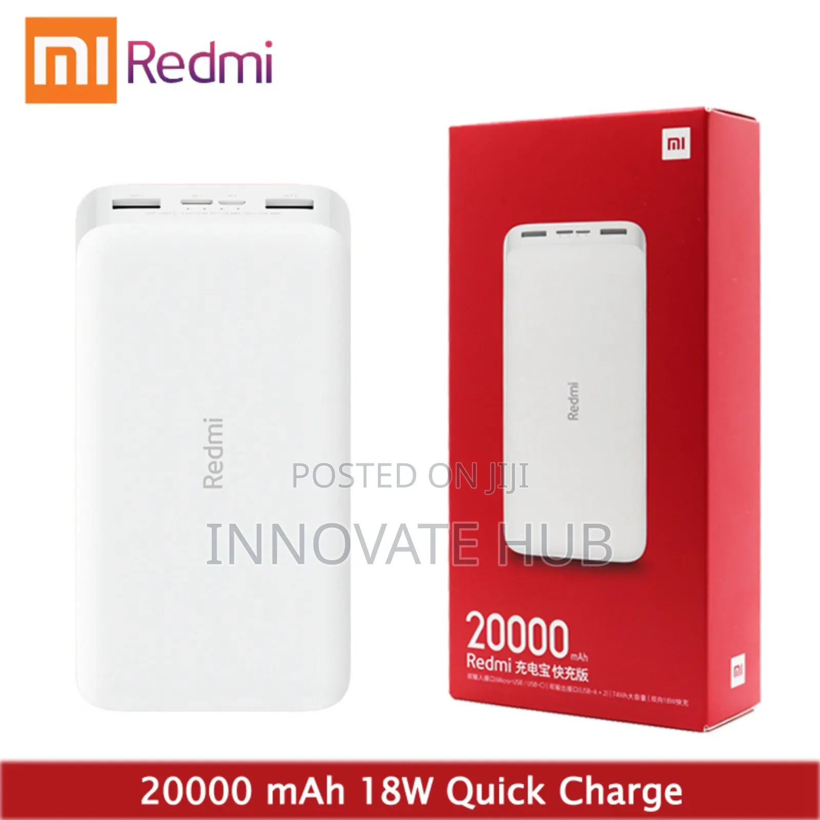 Redmi 20000mah 18w Qc3.0 Fast Charging Version Powerbank