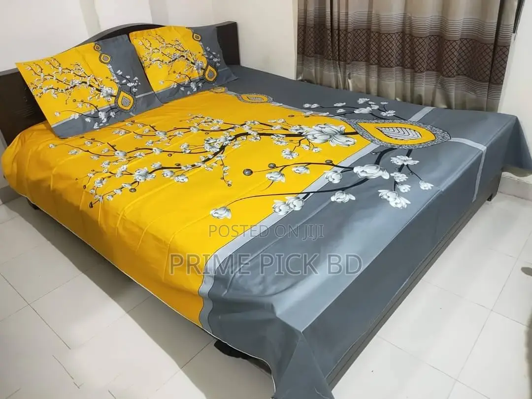 King Size Full Cotton Panel Bedsheet With Pillow Covers