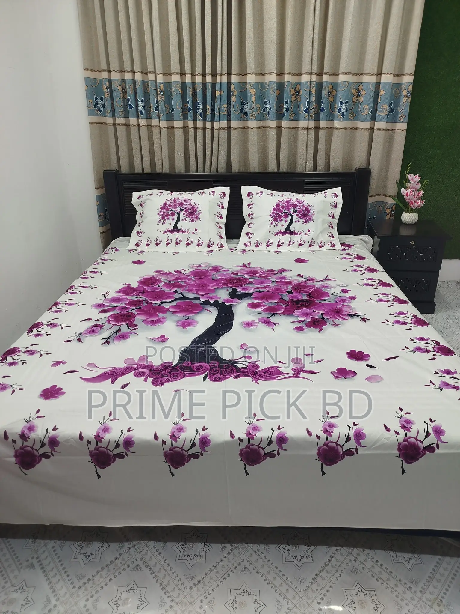 King Size Full Cotton Panel Bedsheet With Pillow Covers