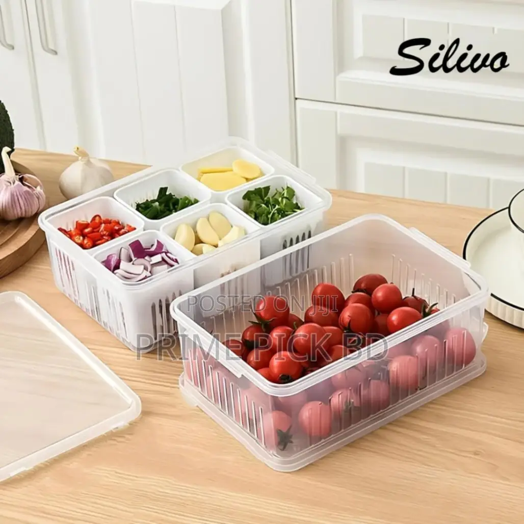 6-Grid Fridge Storage Box – Smart Kitchen Organizer