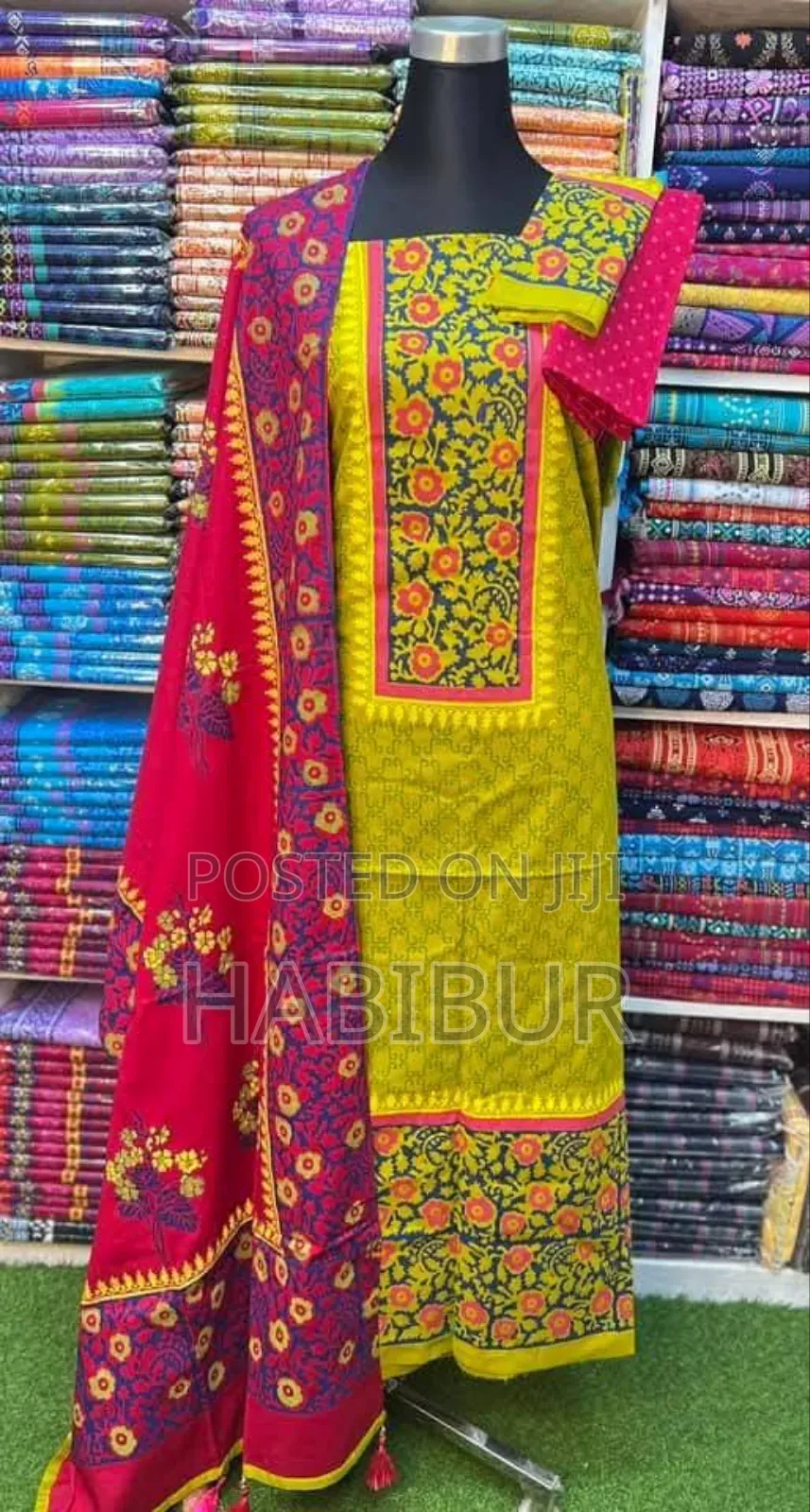 Vip Block Print Unstitch Three Piece