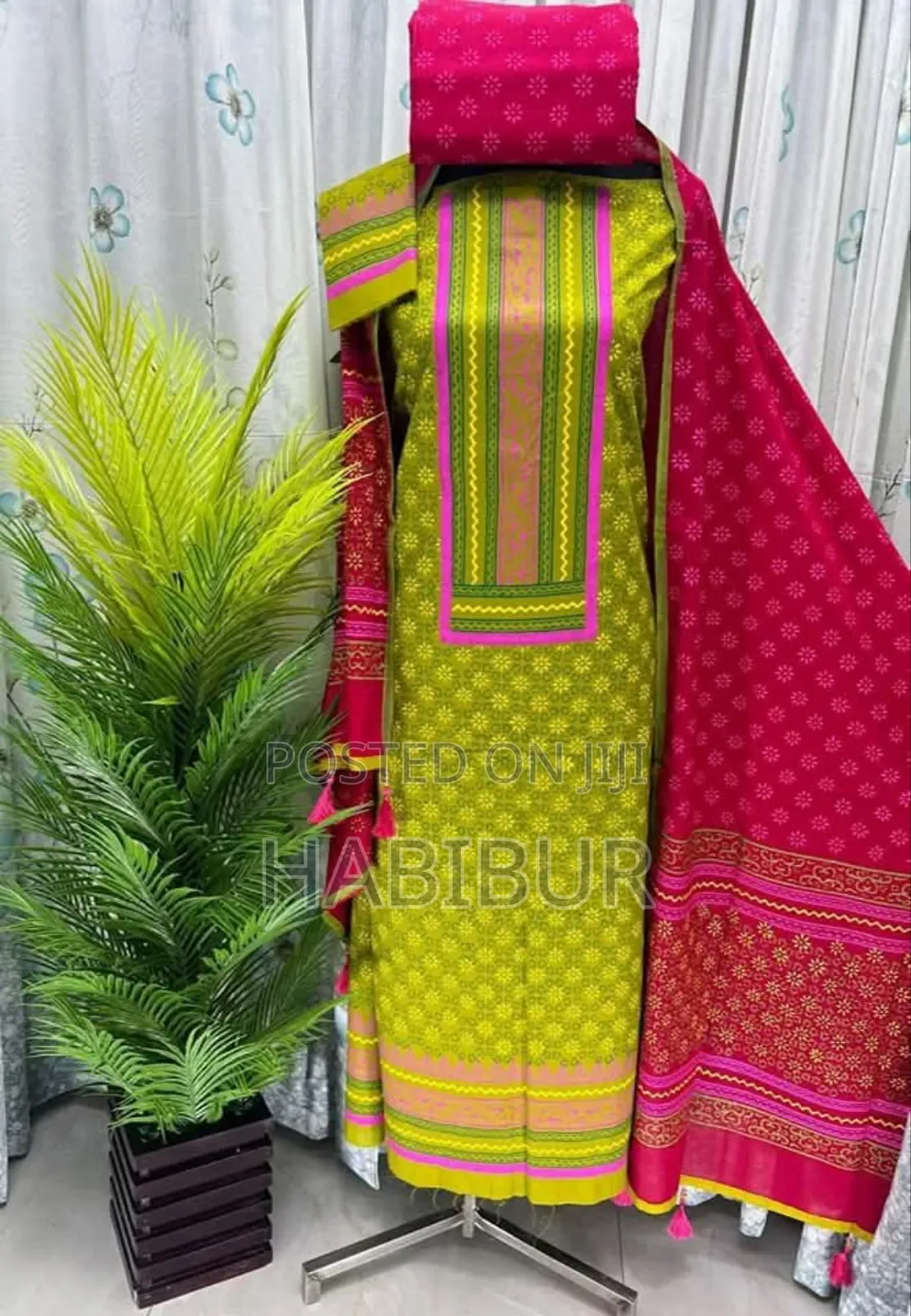 Vip Block Print Unstitch Three Piece