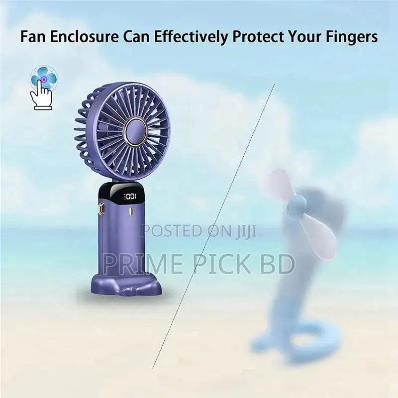 Portable Fan – 5000mah Rechargeable | 5 Speeds | Led Display