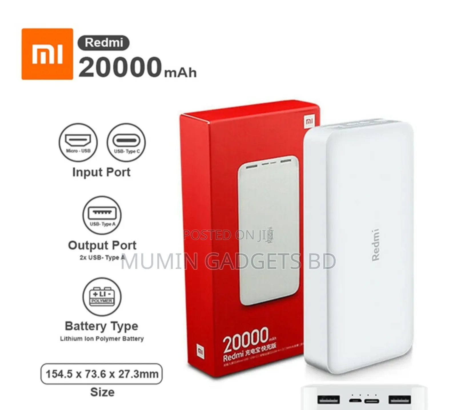 Xiaomi Redmi 20000mah Fast Charging Version Power Bank
