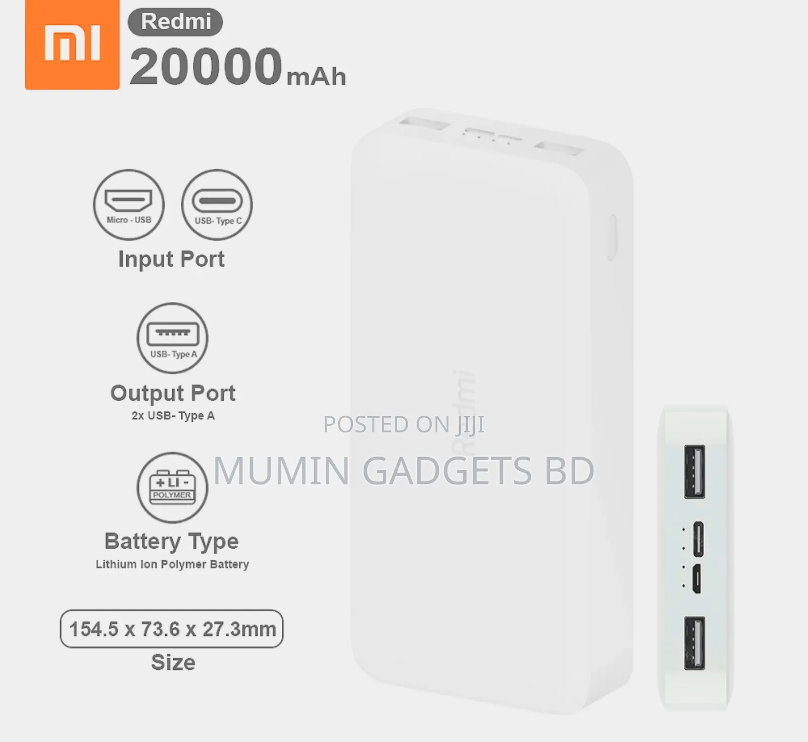 Xiaomi Redmi 20000mah Fast Charging Version Power Bank